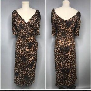 Stop Staring Leopard Print Wrap top dress